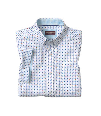 JOHNSTON & MURPHY Classic Fit White Daisy Shirt