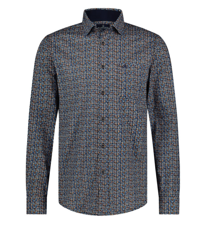 Modern Fit Navy Bars Shirt