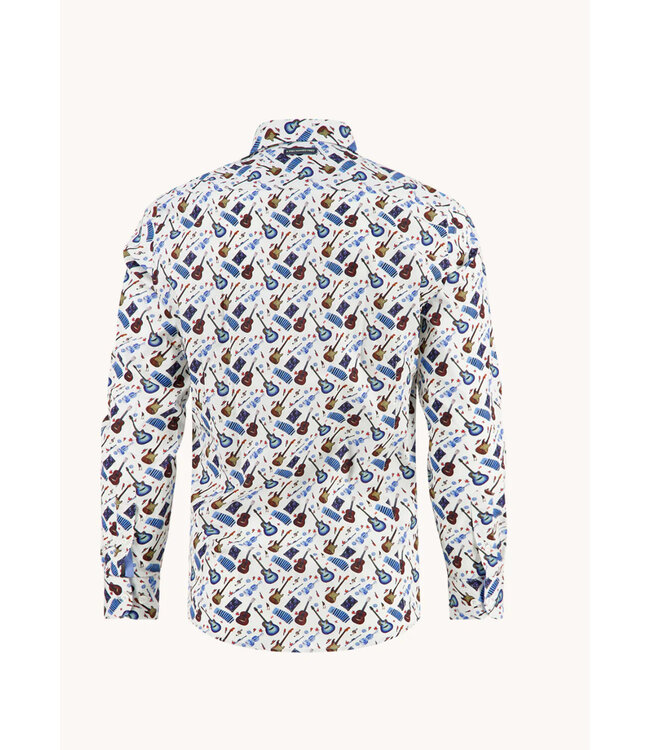 Modern Fit White Guitar Shirt