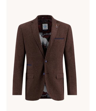 A FISH NAMED FRED Slim Fit Brown Pique Sport Coat