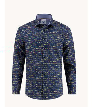 A FISH NAMED FRED Modern Fit Navy Liquor Store Shirt