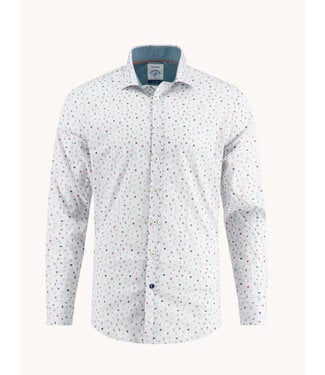 A FISH NAMED FRED Modern Fit Blue Sketch Shirt
