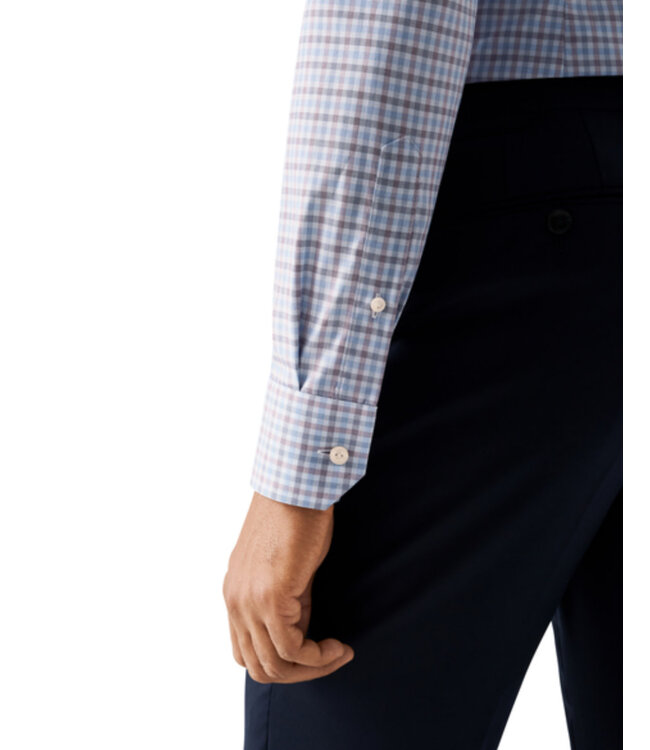 Modern Fit Blue Tan Gingham Shirt