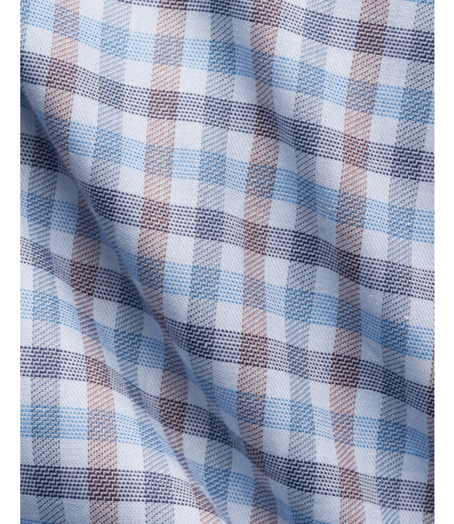 Modern Fit Blue Tan Gingham Shirt