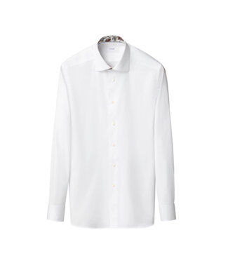 ETON Slim Fit White with Floral Trim Shirt