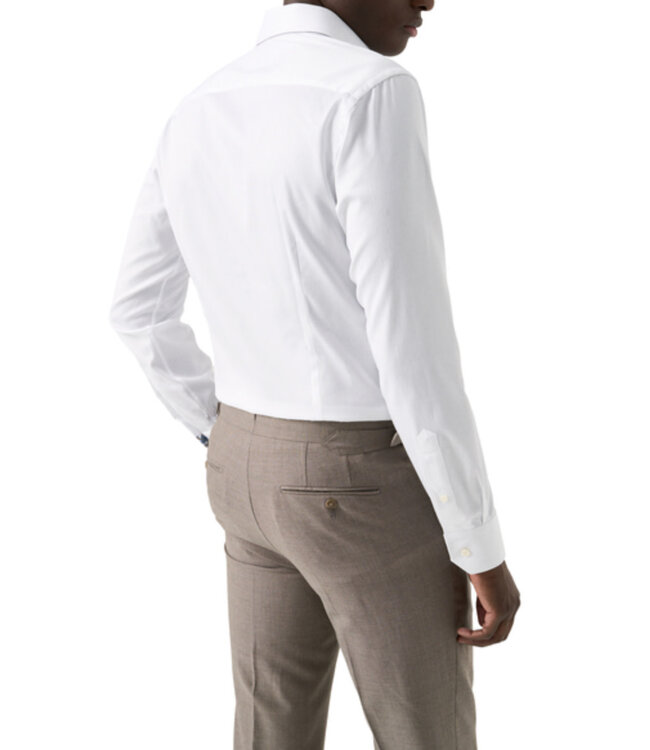 Slim Fit White with Floral Trim Shirt