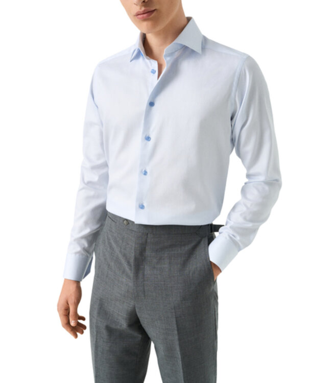 Slim Fit Light Blue with Blue Button Shirt