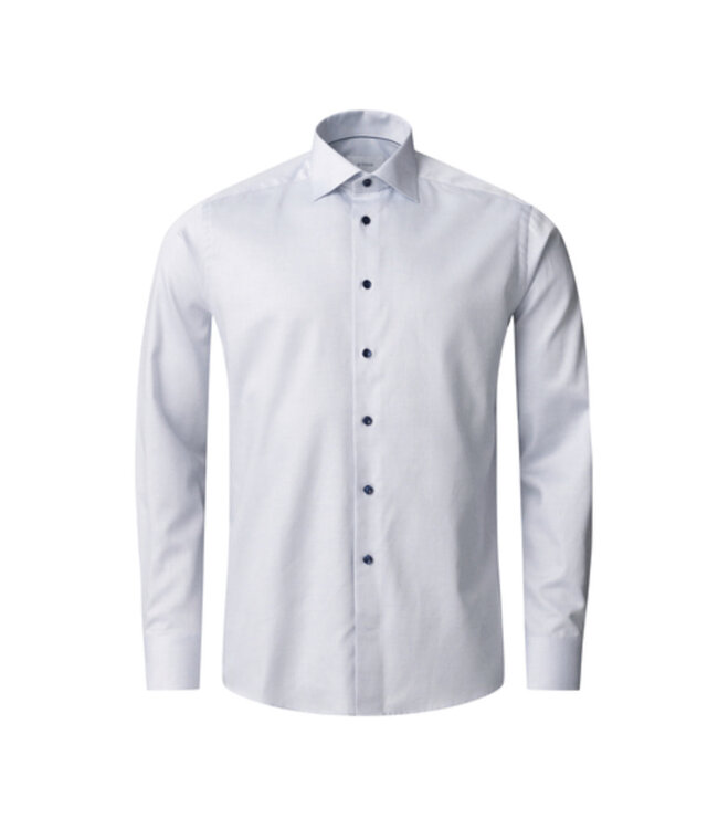 Slim Fit Blue Neat with Navy Buttons Shirt