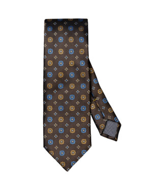 ETON Brown with Blue Gold Medallion Tie