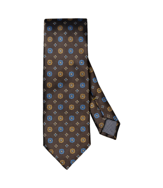 Brown with Blue Gold Medallion Tie