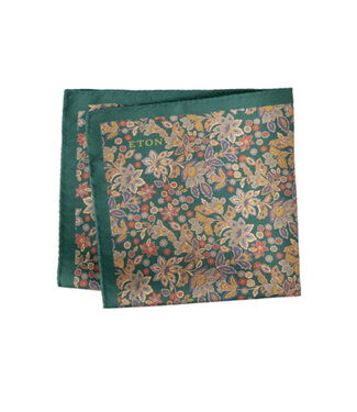ETON Forest Green Floral Pocket Square