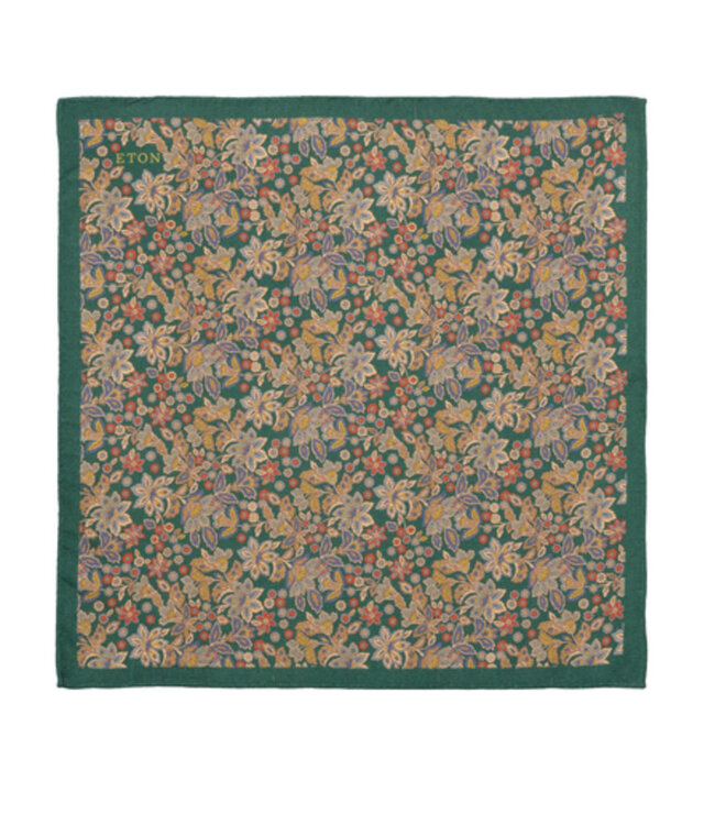Forest Green Floral Pocket Square