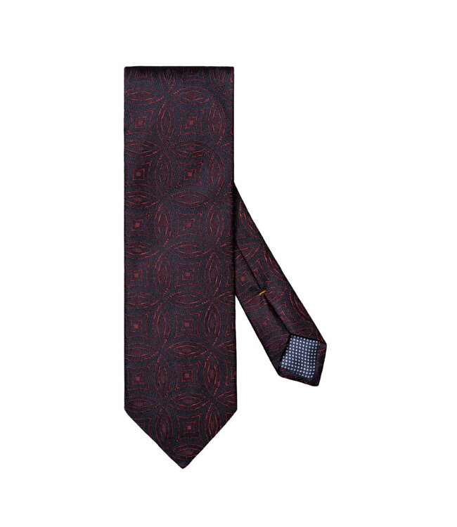 Navy Red Geometric Tie