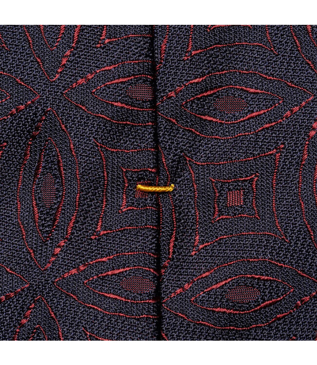 Navy Red Geometric Tie