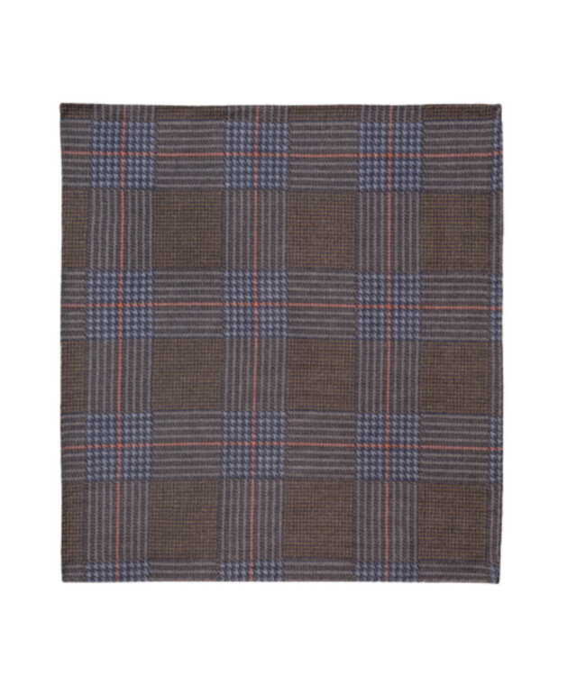 Brown Medallion Print Pocket Square