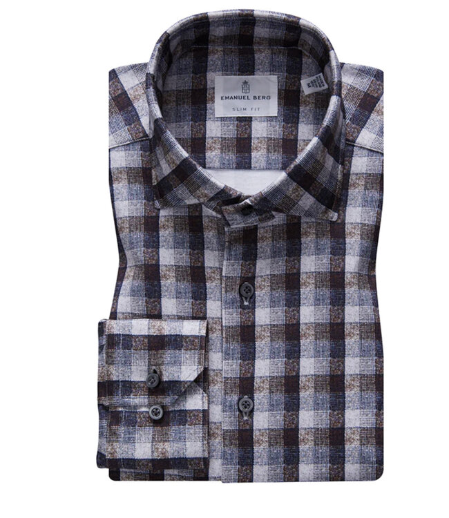 Modern Fit Mid Grey Check Shirt