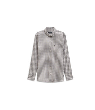 BUGATTI Modern Fit Blue Tan Plaid Shirt