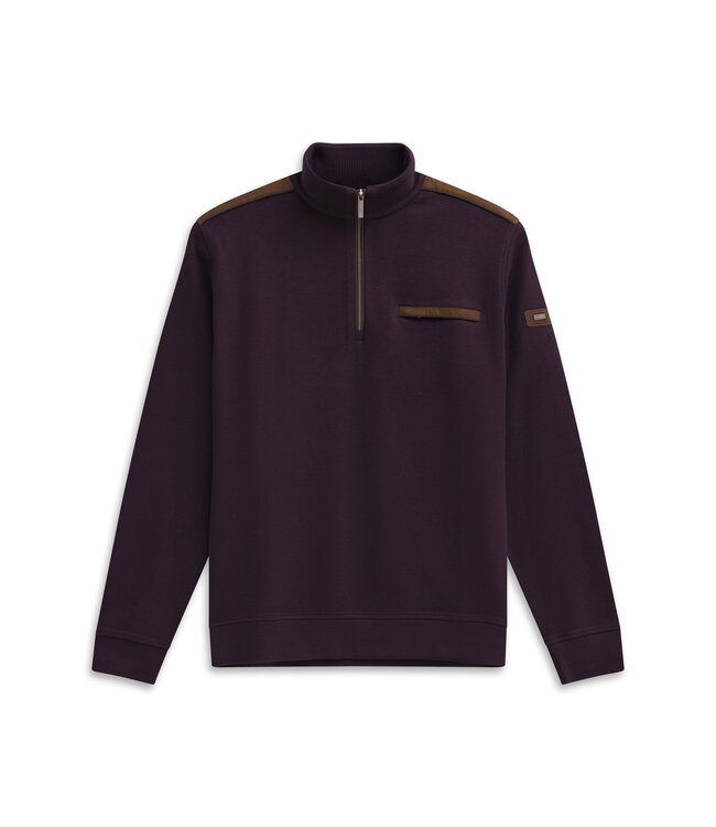 Burgundy Tan Trim 1/4 Zip