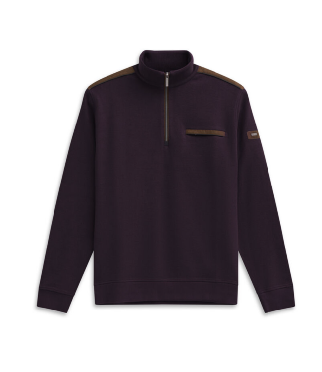 Burgundy Tan Trim 1/4 Zip