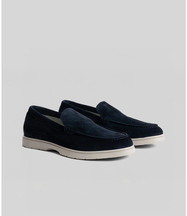 Navy Brannon Suede Loafers