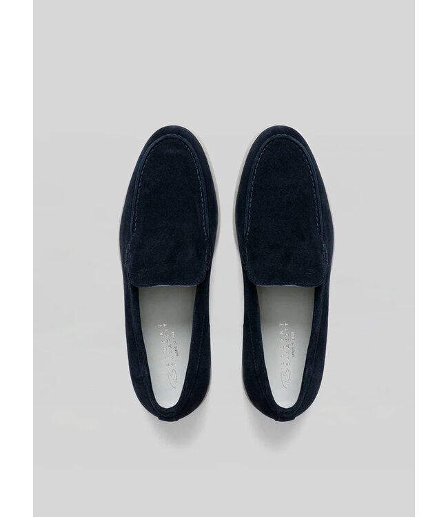 Navy Brannon Suede Loafers