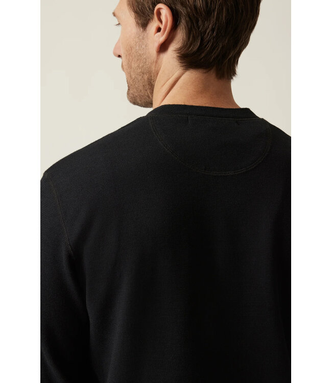 Black 3 Button Henley