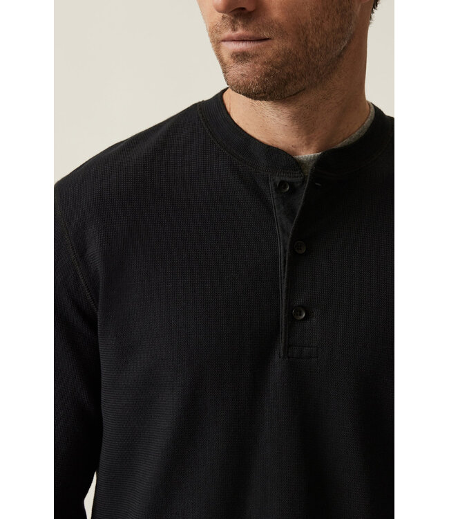 Black 3 Button Henley
