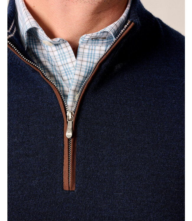 Navy Raynor 1/4 Zip Sweater