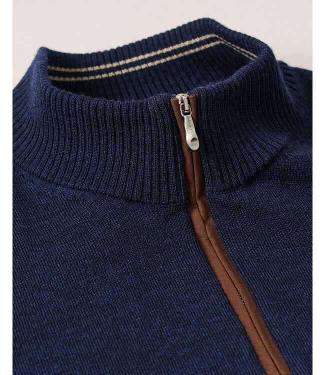 Navy Raynor 1/4 Zip Sweater