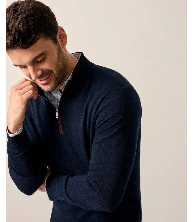 Navy Raynor 1/4 Zip Sweater