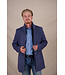 Mid Blue Funnel Neck Overcoat