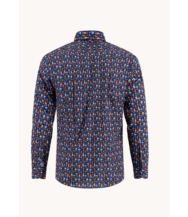 Modern Fit Navy Bottle Row Shirt