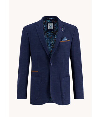 A FISH NAMED FRED Slim Fit Navy Knitted Sport Coat