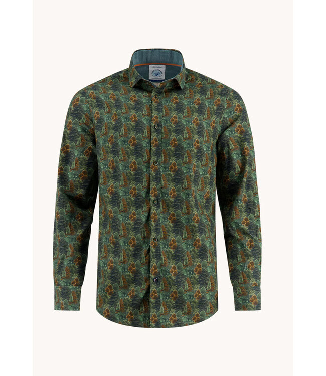 Modern Fit Dark Green Forest Shirt