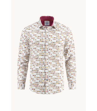 A FISH NAMED FRED Modern Fit White Liquor Store Shirt