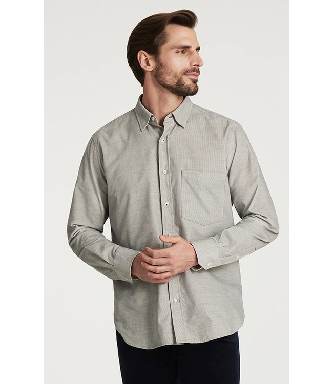 Modern Fit Grey Corduroy Shirt