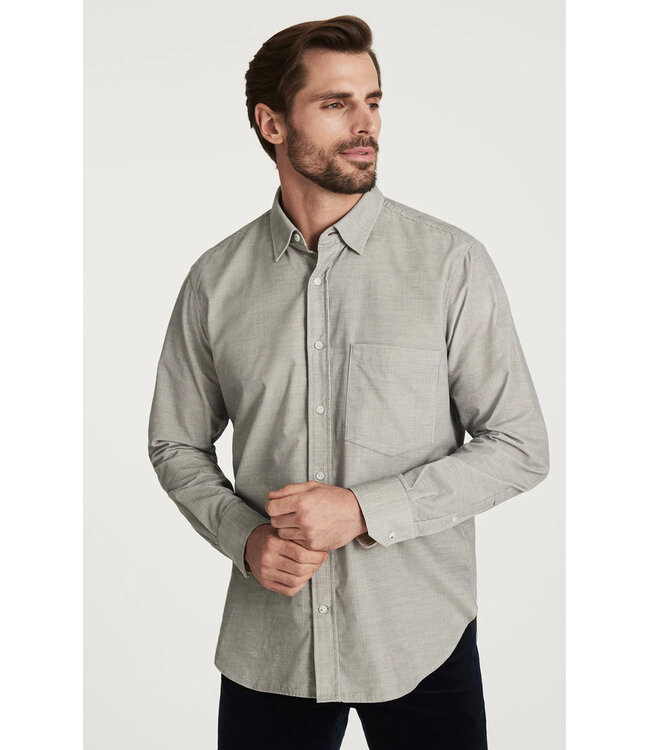 Modern Fit Grey Corduroy Shirt