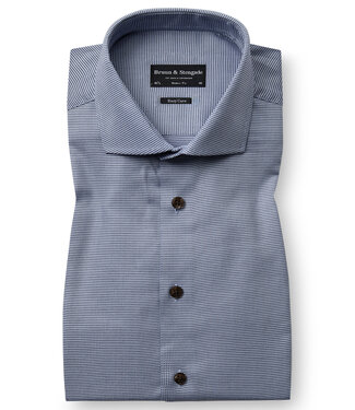 BRUUN & STENGADE Modern Fit Dark Blue Corey Shirt