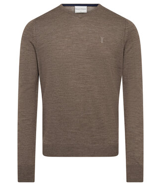 BRUUN & STENGADE Light Brown Uranus V Neck Sweater