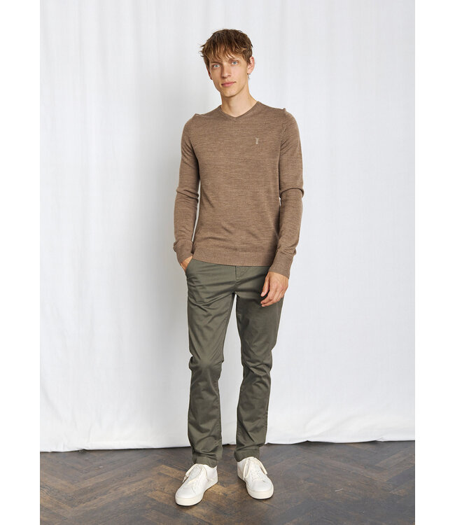 Light Brown Uranus V Neck Sweater