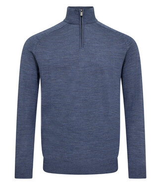 BRUUN & STENGADE Ocean Blue Pelle 1/4 Zip Sweater