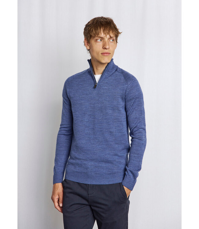 Ocean Blue Pelle 1/4 Zip Sweater