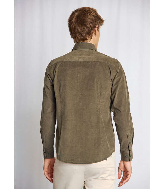 Modern Fit Green Monti Corduroy Shirt