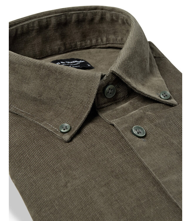 Modern Fit Green Monti Corduroy Shirt