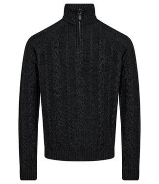 BRUUN & STENGADE Charcoal Askel 1/4 Zip Sweater
