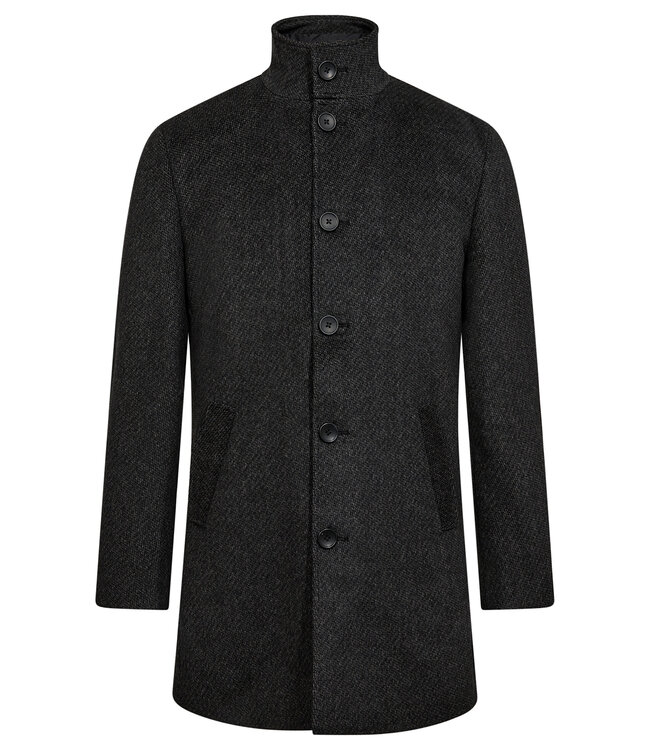 Dark Grey Tweed Overcoat