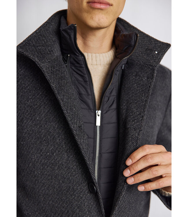 Dark Grey Tweed Overcoat