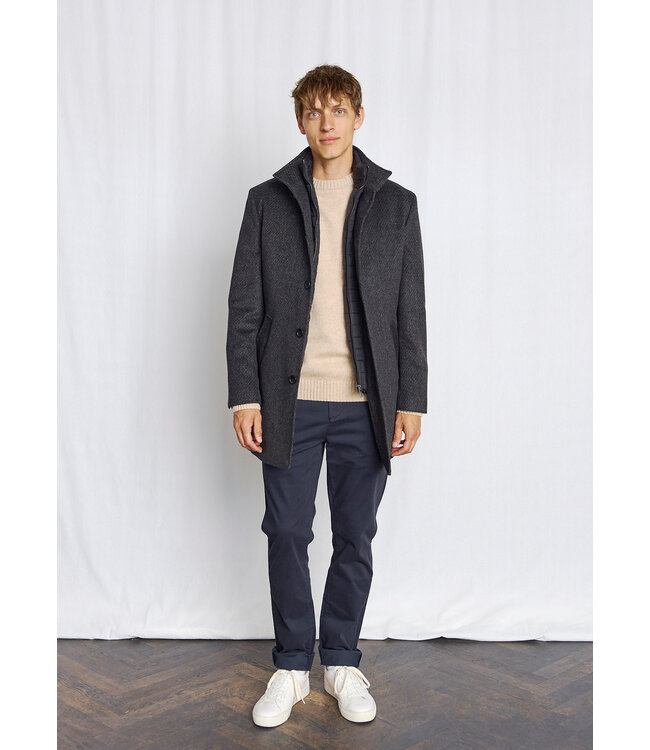 Dark Grey Tweed Overcoat