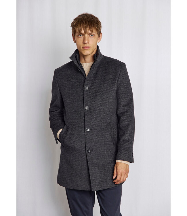 Dark Grey Tweed Overcoat