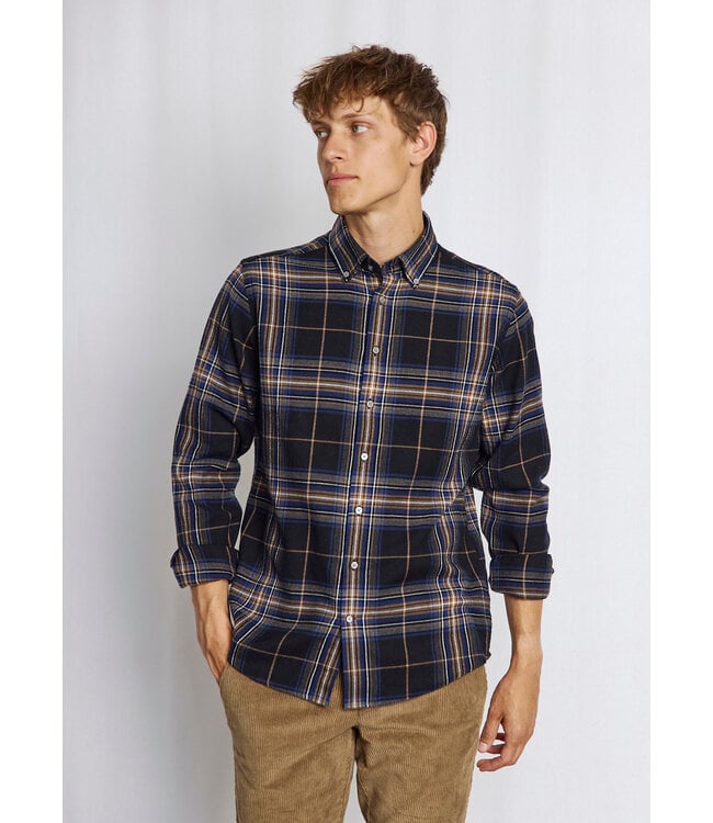Modern Fit Navy Plaid Shanin Shirt